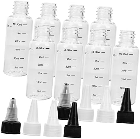HOLIDYOYO 4sets Refillable Mini Squeeze Bottles with Scale and Leak-proof Design