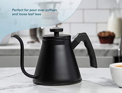 Kook Gooseneck Kettle with Thermometer 27 oz Black