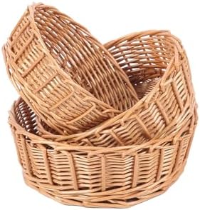 3-Packs 11 Wicker Bread Basket for Home Kitchen
