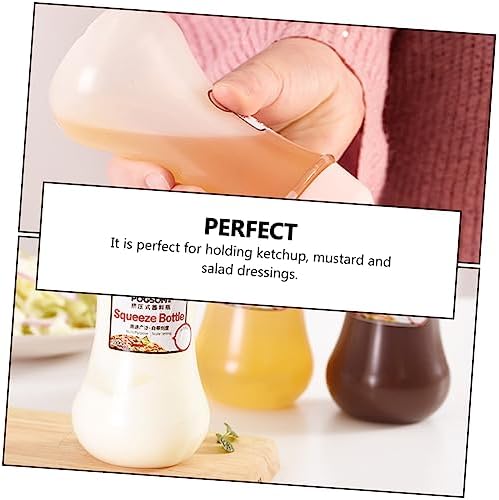 GRIRIW 2 Pack Condiment Squeeze Bottles Leakproof with Scale