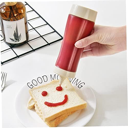 3 Pcs Reusable Salad Dressing Squeeze Bottles Beige