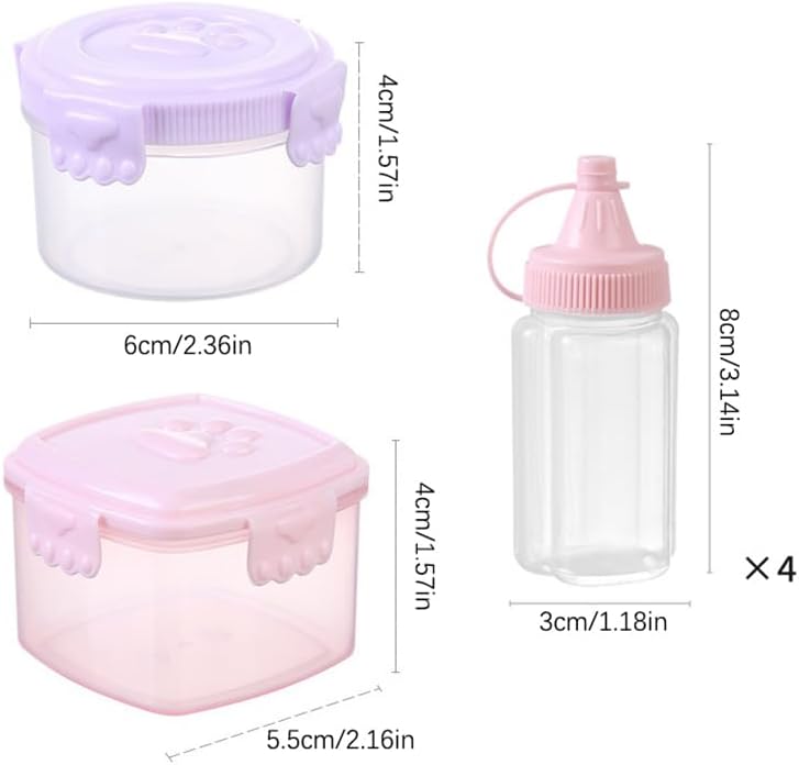 4PCS Mini Condiment Squeeze Bottles with Screw Seal