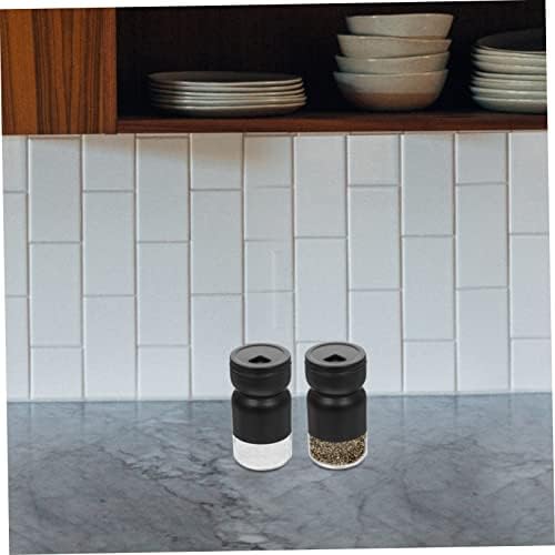 Elegant Black Sandglass Style Condiment Bottles 2-Pack