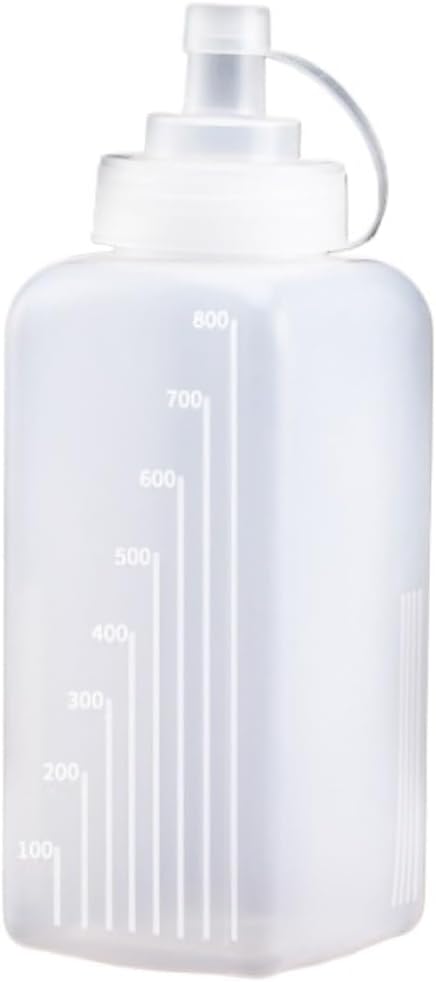 KLEYE 5-Piece Squeeze Bottles Set Large Square Wide-Mouth