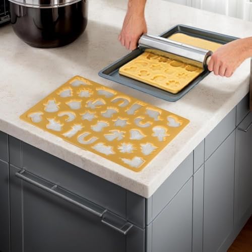 Integrated Cookie Cutter - 22 Festive Shapes No Chilling Needed Yellow