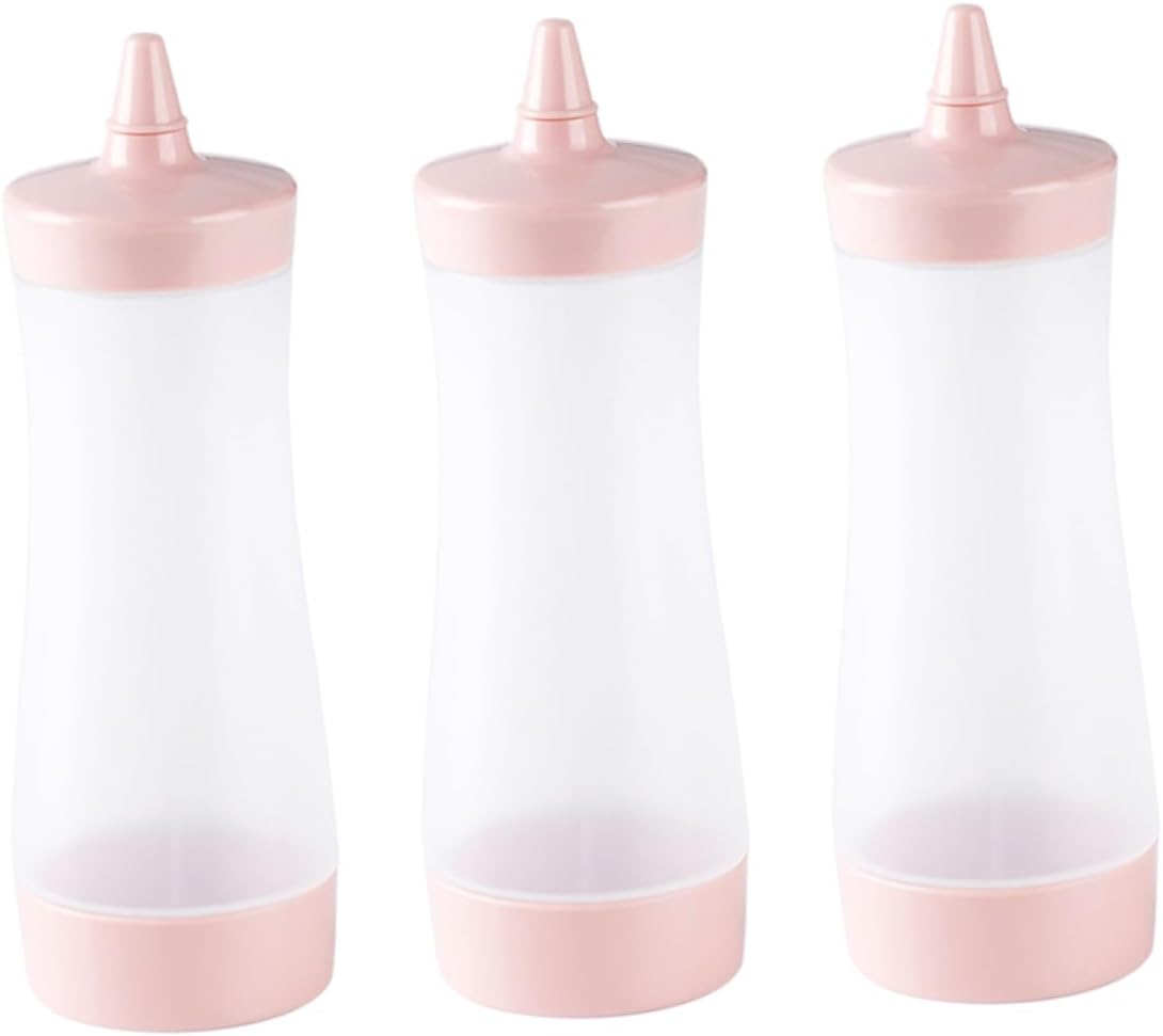 3pcs Plastic Squeeze Sauce Bottles for BBQ Camping