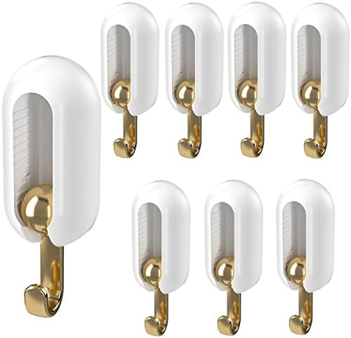 8 Pack Self Adhesive Wall Hooks for Keys Towels Purses Caps Scarves