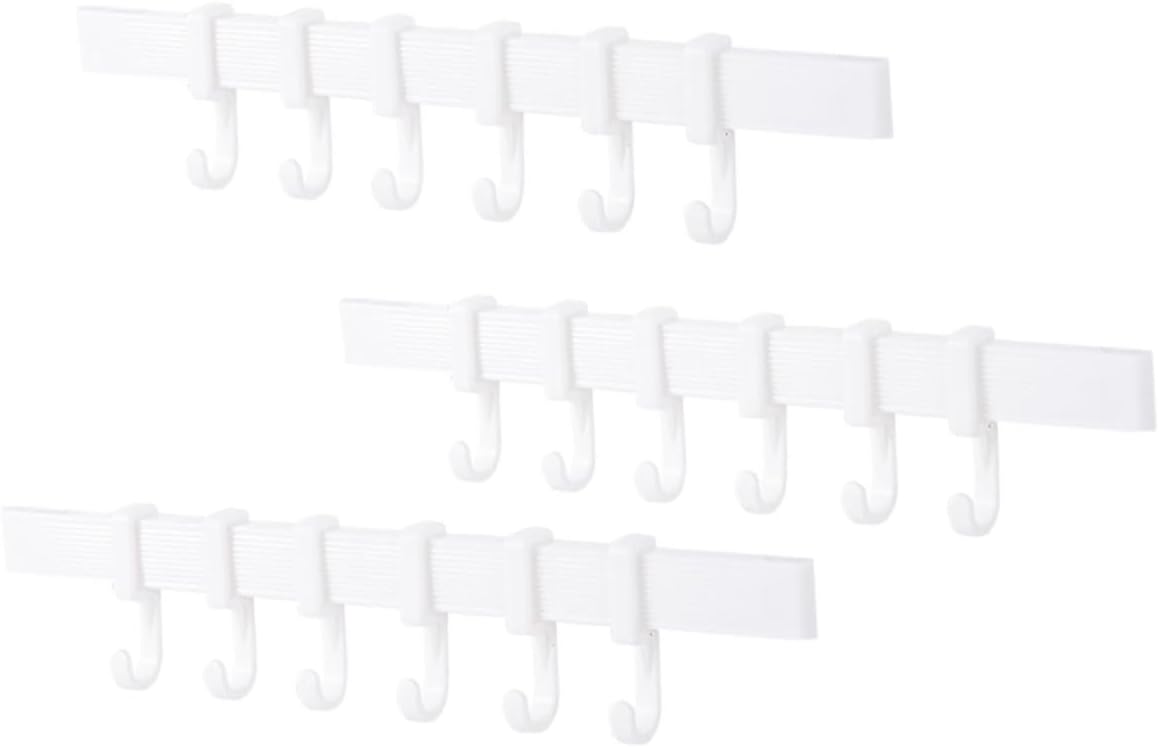 3Pcs Kitchen Bathroom Towel Hook Rack with Adjustable Hooks