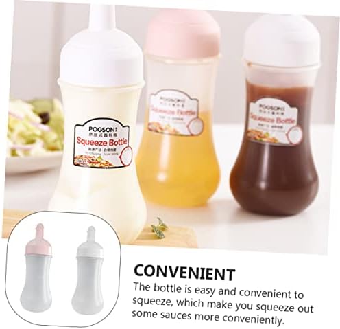 Cabilock 2Pcs 350ml Sauce Squeeze Bottles for Ketchup and BBQ
