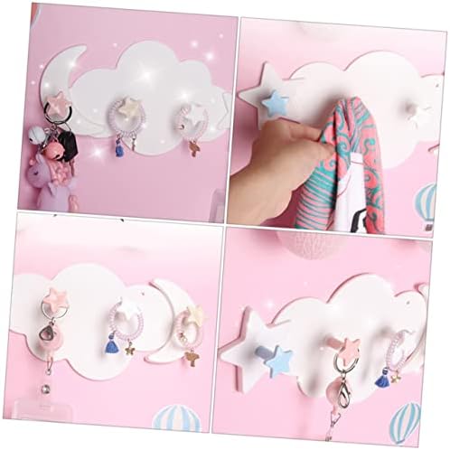 PENIKOKO 2pcs Star Moon Wall Hooks Adhesive Decor