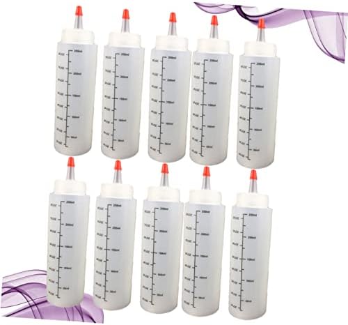 10pcs 250ML Refillable Condiment Squeeze Bottles with Cap