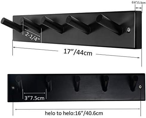 SKOLOO 5 Peg Black Wall Coat Rack