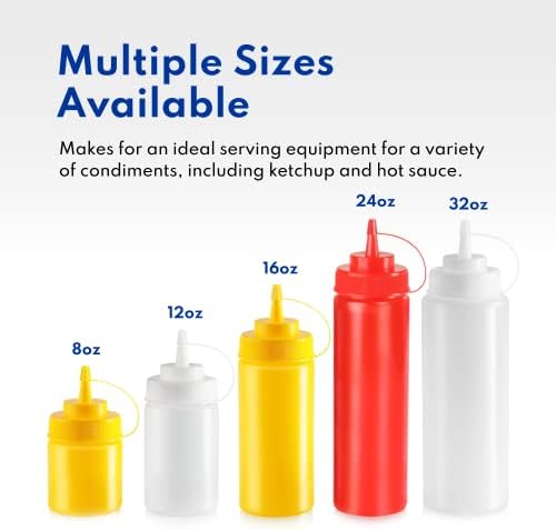 New Star Foodservice 26580 Plastic Squeeze Bottles Pack of 6