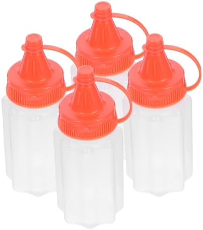 BEBEMOKO Red Condiment Squeeze Bottles Set of 4