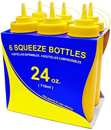 New Star Foodservice 26580 Plastic Squeeze Bottles Pack of 6