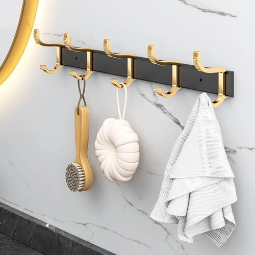 BAHELS 60cm Black Gold Aluminum Coat Hook Rack