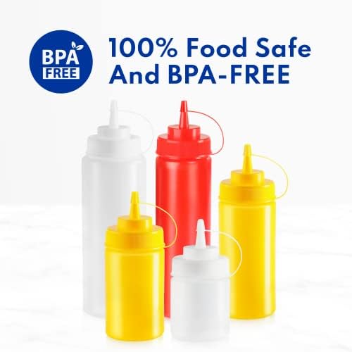New Star Foodservice 26580 Plastic Squeeze Bottles Pack of 6