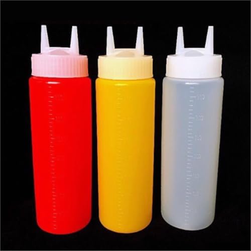 KLEYE 5 Pack Condiment Squeeze Bottles 360ml White 1