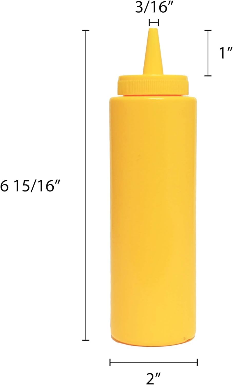 TrueCraftware 12-Pack Squeeze Condiment Bottles 8 oz Yellow
