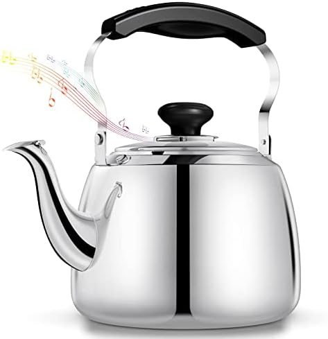 Tohsssik 2L Whistling Tea Kettle Stainless Steel
