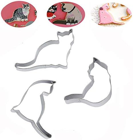 Kingsie WIN 5pcs Cat Cookie Cutter Set Stainless Steel