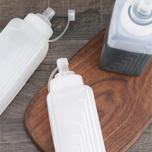 KLEYE 5-Piece Squeeze Bottles Set Large Square Wide-Mouth