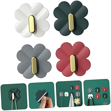 Vaguelly 4Pcs Cartoon Adhesive Wall Hooks for Keys and Towels