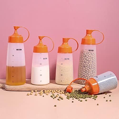 Cuteam Squeeze Sauce Bottle with Scale 180ml Leakproof