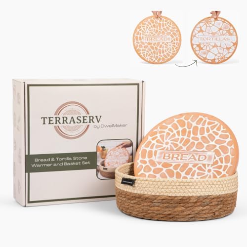 Bread and Tortilla Warmer Stone With Basket - Reversible Design