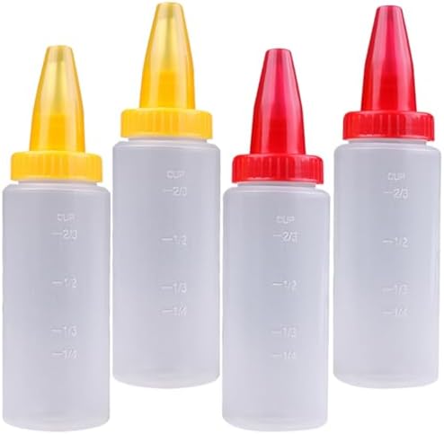 3 Sets Clear Condiment Squeeze Bottles for Cake Decorating