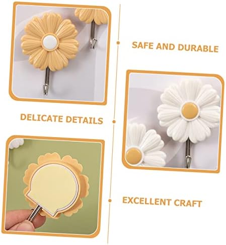 Ciieeo 8 Pcs Daisy Wall Key Holder Hooks