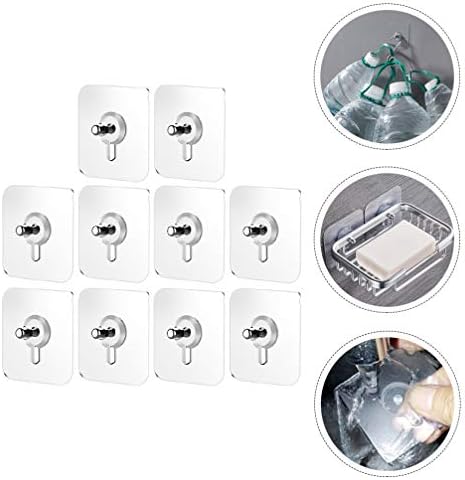 Alipis 10pcs Transparent Adhesive Ceiling Hooks No Nail No Trace