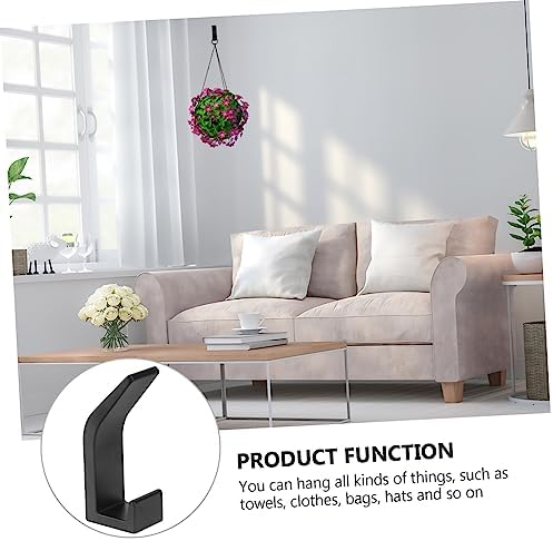 Cabilock 5PCS Black Metal Wall Hooks