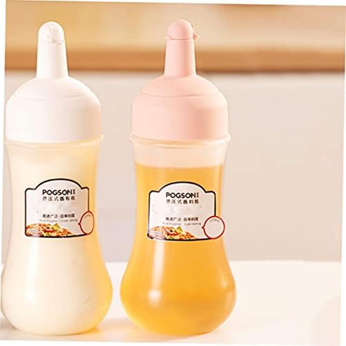 GRIRIW 2 Pack Condiment Squeeze Bottles Leakproof with Scale