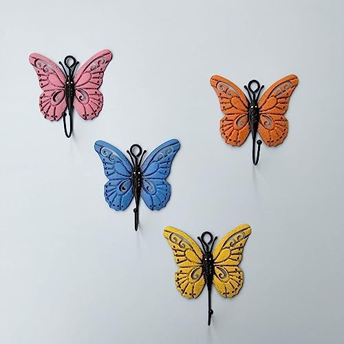 4 PCS Metal Butterfly Hooks Wall Decor