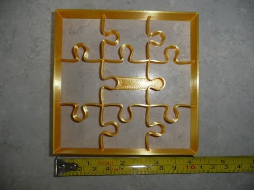 YNGLLC Puzzle Piece Cookie Cutter - Gold 4x4x0625 Inch