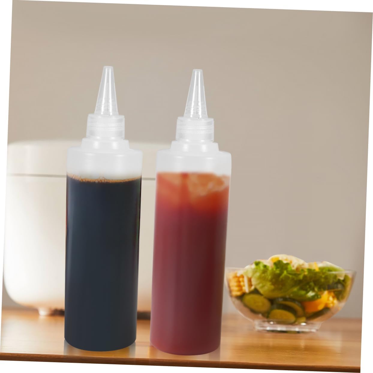 6 Pack 250ml Squeeze Bottles with Pointed Tips