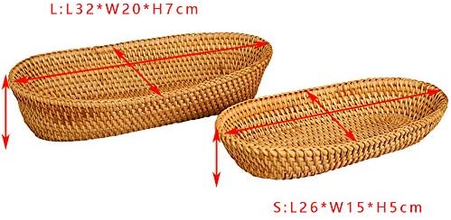 i-lan Handwoven Bread Serving Basket Set Natural Brown