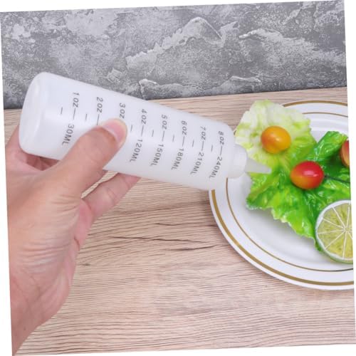 4 Pack Plastic Condiment Squeeze Bottles with Red Lids 1