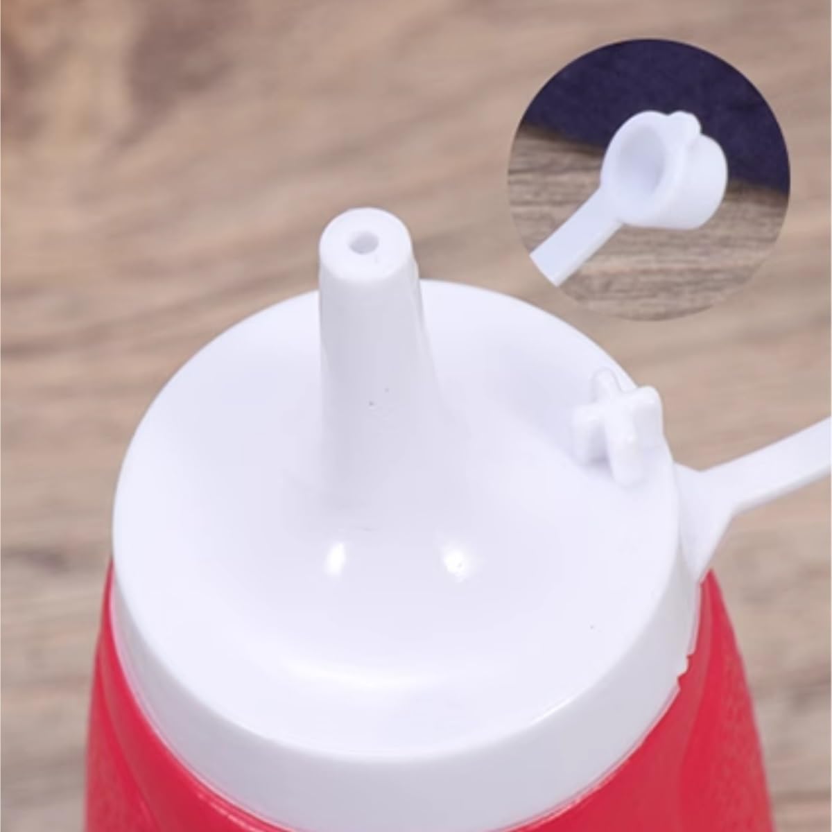 KLEYE Squeeze Bottles Set Of 5 Brown Plastic Condiment Bottles With Lid