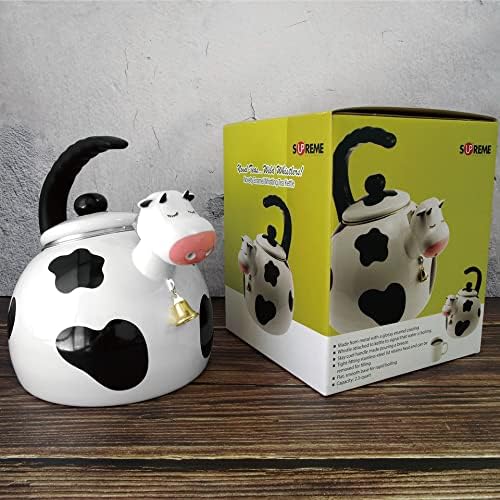 Supreme Housewares Cow Whistling Tea Kettle 23 Quart