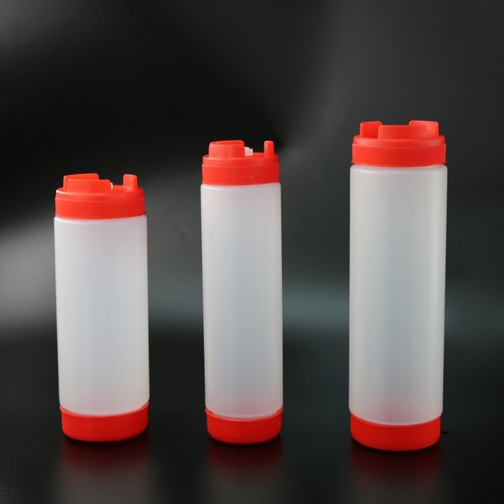 24oz Refillable Condiment Squeeze Bottle with Large Valve Yellow