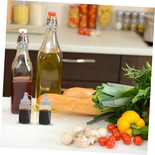 NAMOARLY 20 Pcs Dark Grey PP Condiment Squeeze Bottles