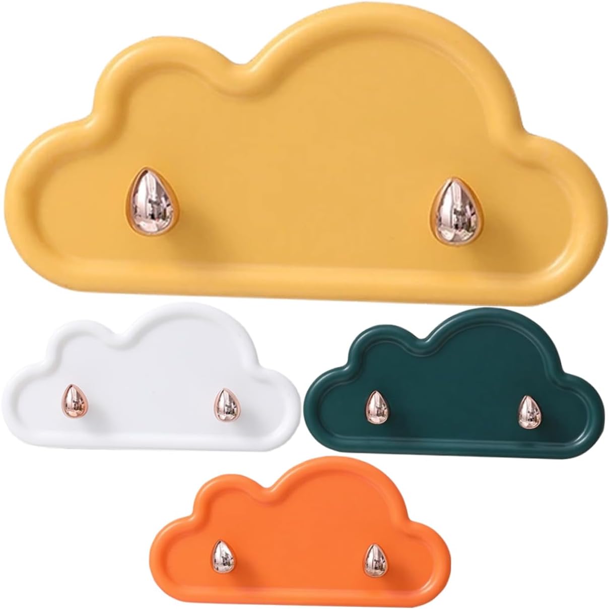 DIYEAH 4Pcs Cloud Shape Wall Hooks for Bathroom Towel and Key Hanging