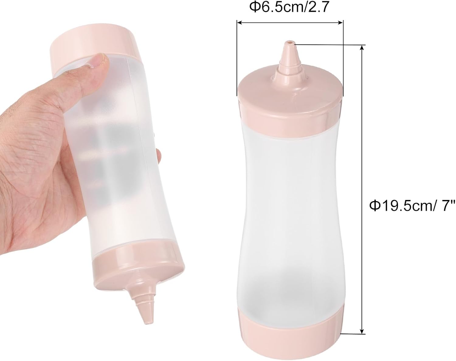 3pcs Plastic Squeeze Bottles with Cap for Condiments