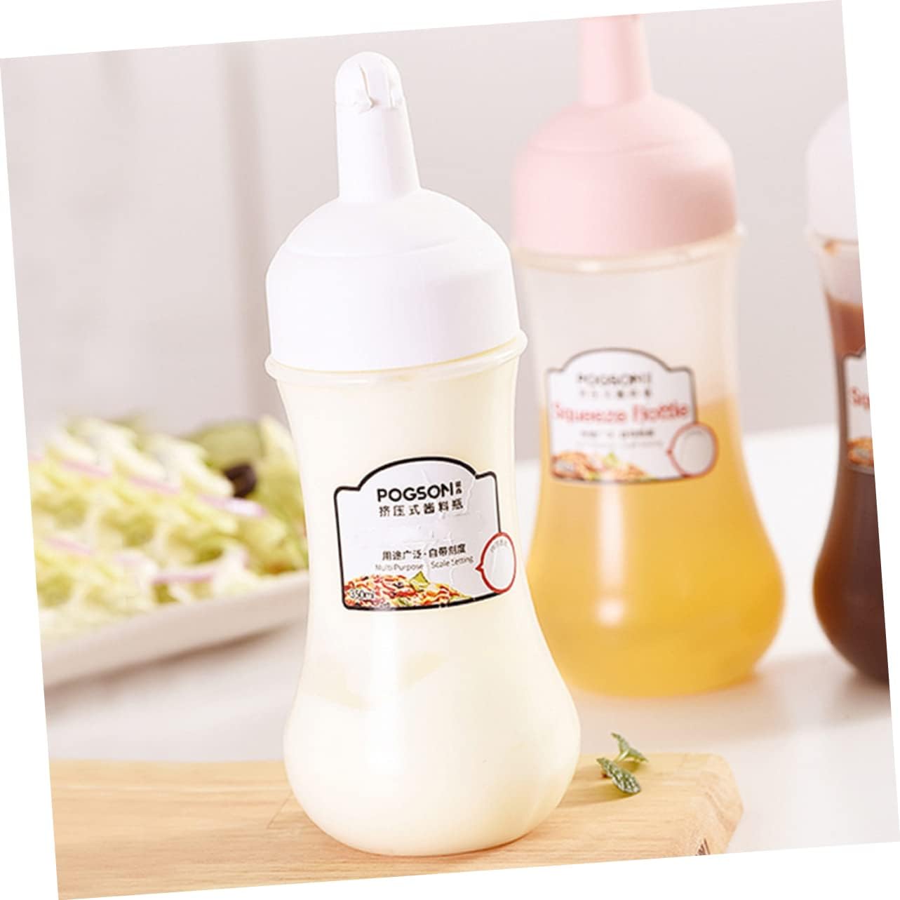 Luxshiny 350ml Ketchup Storage Squeeze Bottle