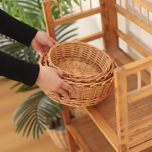 3-Packs 11 Wicker Bread Basket for Home Kitchen