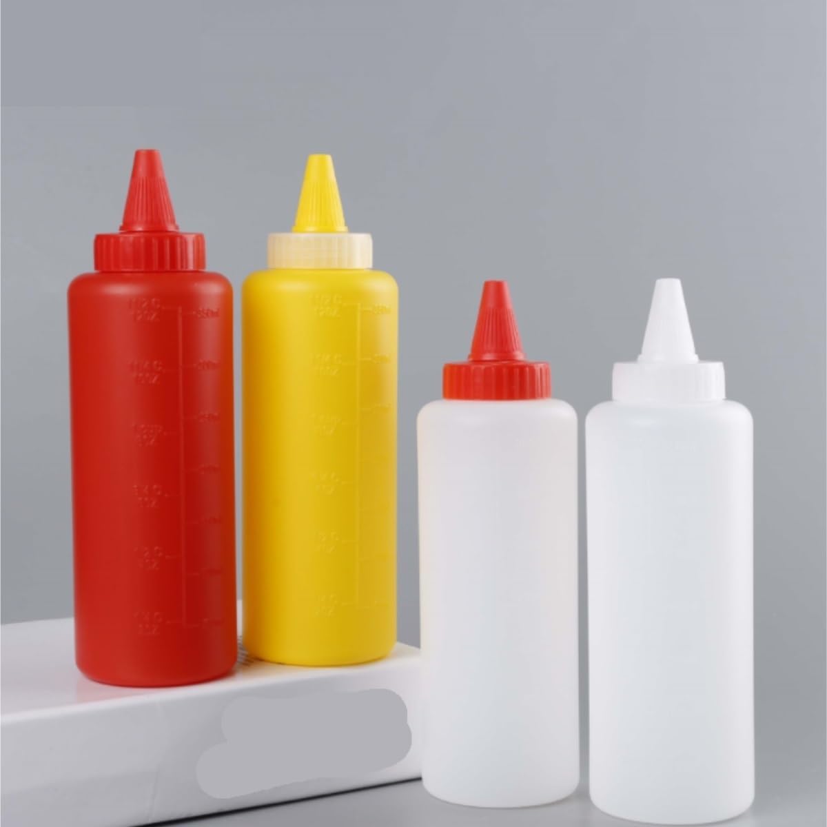 KLEYE 5PCS Salad Sauce Squeeze Bottles with Scale