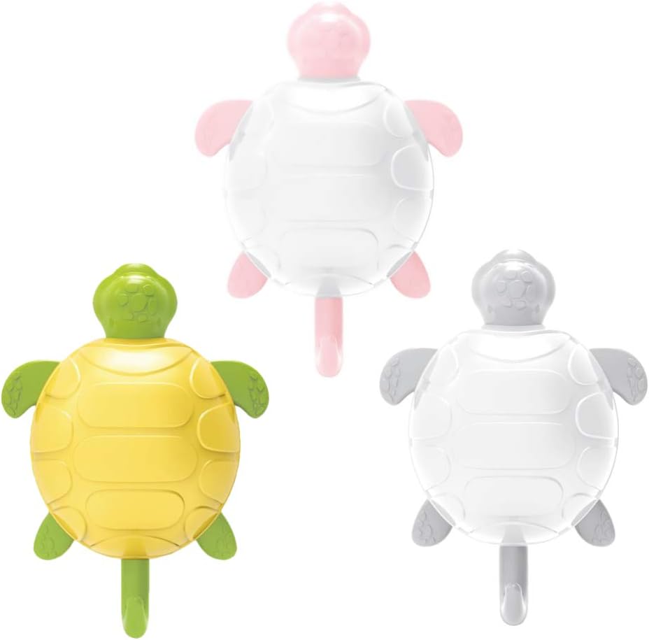 Hemoton 3pcs Cartoon Turtle Wall Hooks for Kids Clothing and Towels
