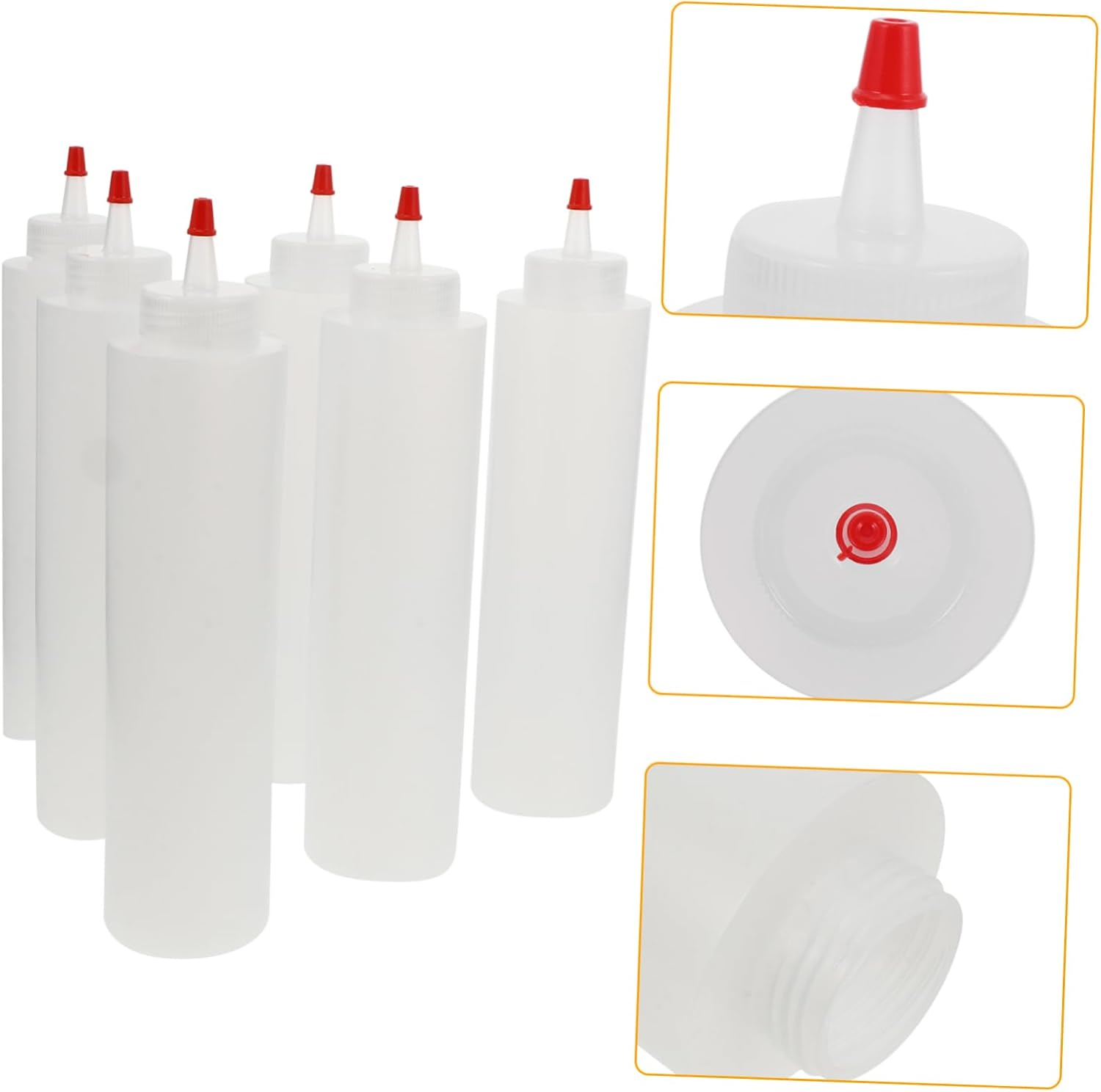 CIYODO 6pcs Lightweight Squeeze Condiment Bottles Leakproof